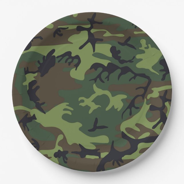 CAMOFLAUGE PATTERN PAPER PLATES (Front)