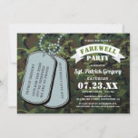 Camoflauge Soldier Dog Tags Farewell Party Invitation