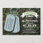 Camoflauge Soldier Dog Tags Farewell Party Invitation
