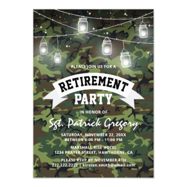 Camoflauge Soldier Veteran Retirement Party Invitation Camoflauge Soldier Veteran Retirement Party Invitation
