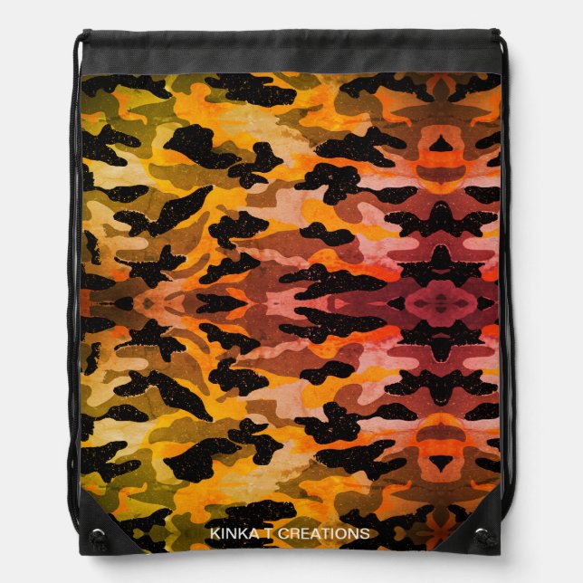 Camoflorange  drawstring bag (Front)