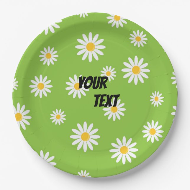 Camomile Flowers Party Paper Plates (Front)