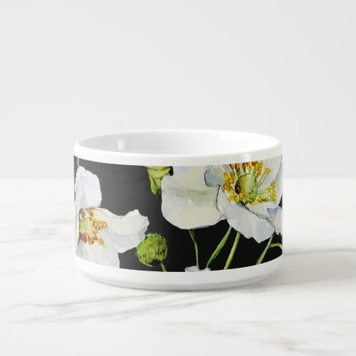 Camomile Flowers Watercolor Illustration Pattern Bowl