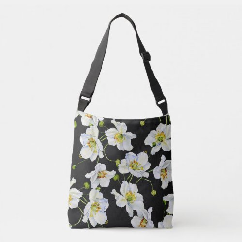 Camomile Flowers Watercolor Illustration Pattern Crossbody Bag