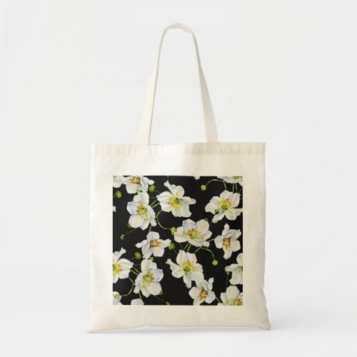 Camomile Flowers Watercolor Illustration Pattern Tote Bag