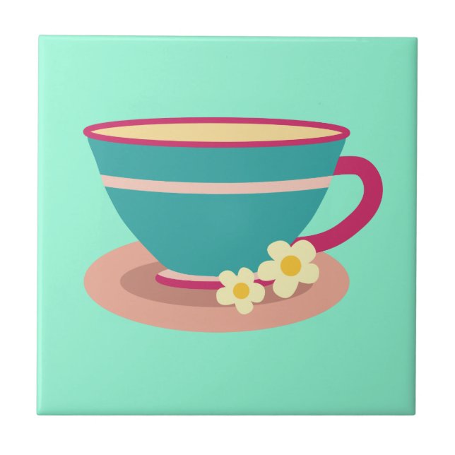 Camomile tea for tea lovers ceramic tile (Front)
