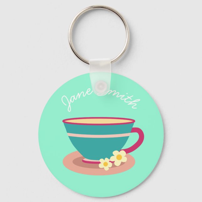 Camomile tea for tea lovers keychain (Front)