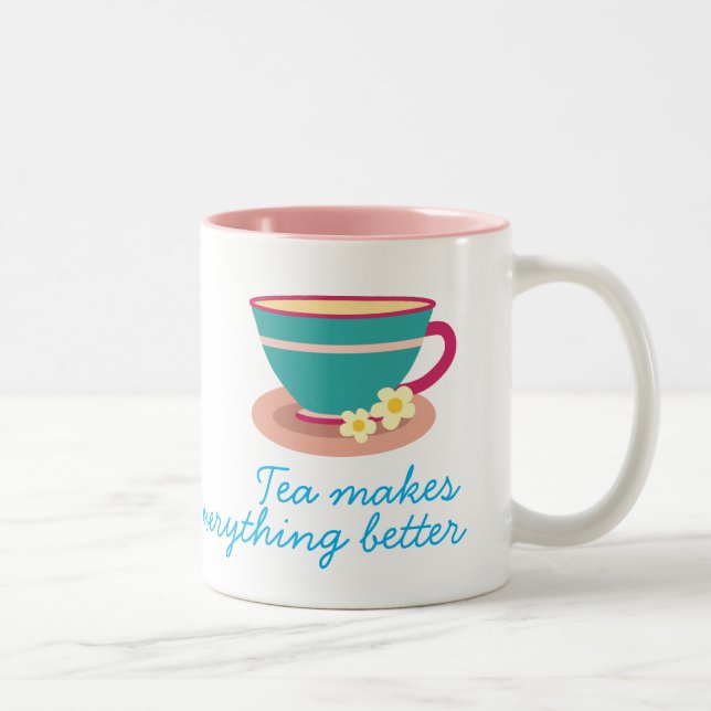 Camomile tea for tea lovers Two-Tone coffee mug (Right)