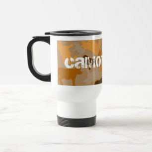 CaMOOflage Cow Collage in Orange Travel Mug
