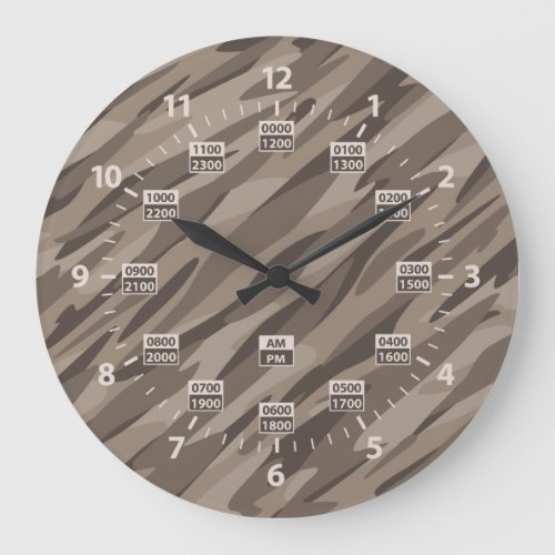 Camouflage 24 Hour Military Style Time Clock