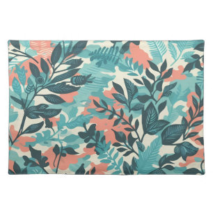 Camouflage Abstract Leaves Cloth Placemat
