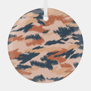 Camouflage Abstract: Vintage Seamless Wallpaper. Glass Ornament