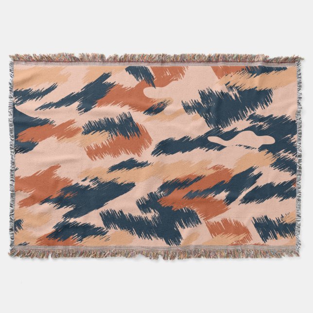 Camouflage Abstract: Vintage Seamless Wallpaper. Throw Blanket (Front)