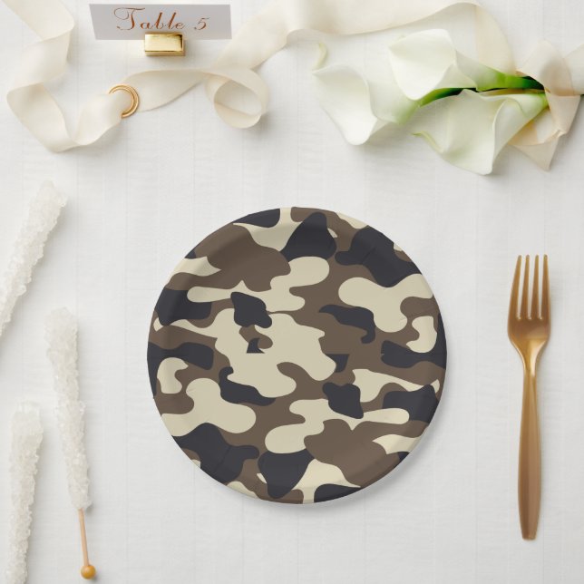Camouflage Accessories Paper Plates (Wedding)