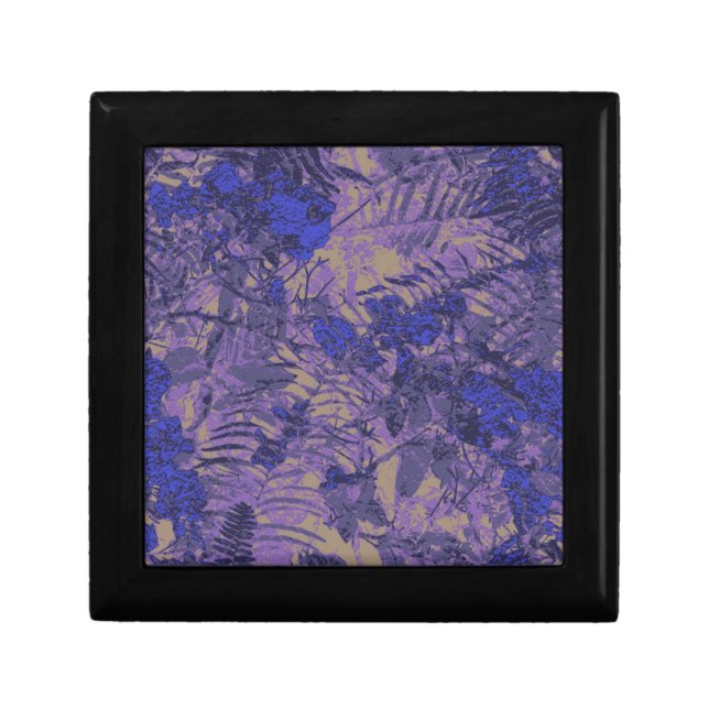 Camouflage against blue flower keepsake box (Front)