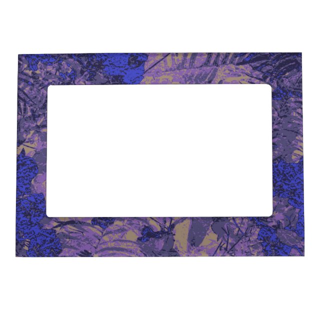 Camouflage against blue flower magnetic frame (Front)