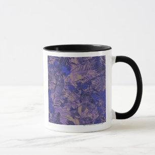 Camouflage against blue flower mug