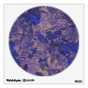 Camouflage against blue flower wall decal