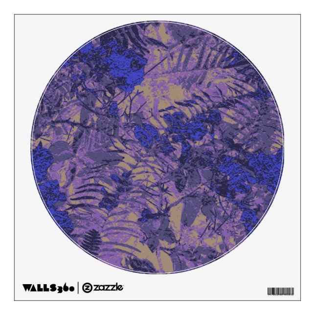 Camouflage against blue flower wall decal (Front)