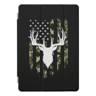 Camouflage American Flag Deer Hunting iPad Pro Cover