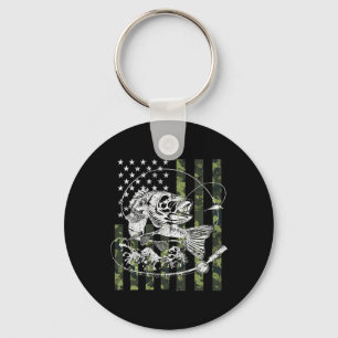 Camouflage American Flag Fishing Gifts For Men Wom Keychain