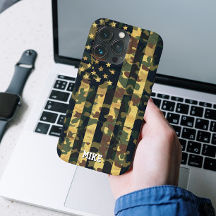 Camouflage American Flag,USA,Patriotic,Green,Gift, iPhone 13 Pro Case