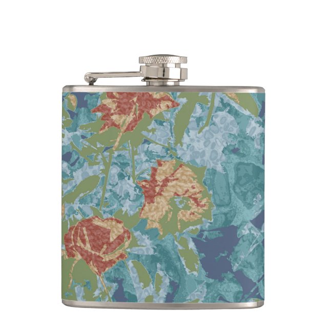 Camouflage and flowers flask (Front)