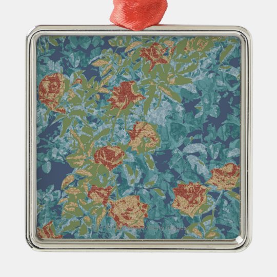 Camouflage and flowers metal ornament