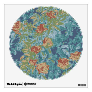 Camouflage and flowers wall decal