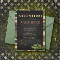 Camouflage Army Green Brown Birthday