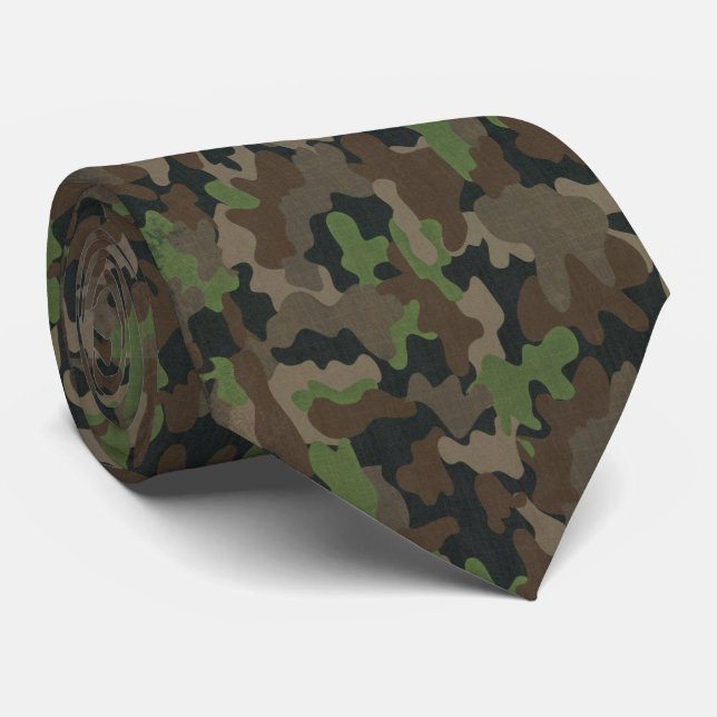 camouflage army military tactical elegant Hunter  Neck Tie (Rolled)