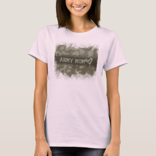 Camouflage Army Mom Heart of Love T-Shirt