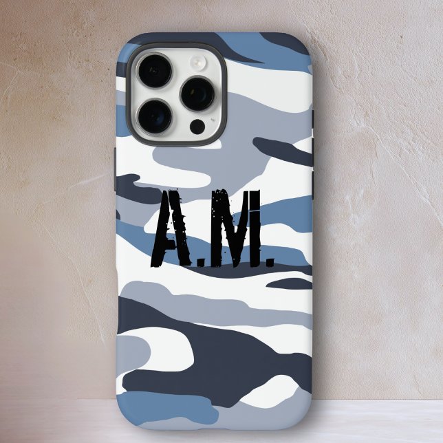 Camouflage Army Monogram Blue Case-Mate iPhone Case (Camouflage Army Monogram iPhone Case-Beige-Brown Case-Mate iPhone Case)