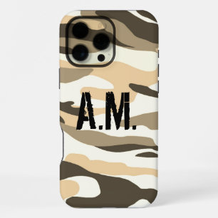 Camouflage Army Monogram Broen Yellow iPhone 16 Pro Max Case