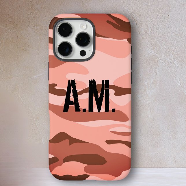 Camouflage Army Monogram iPhone Case-Orange-Brown Case-Mate iPhone Case (Camouflage Army Monogram iPhone Case-Beige-Brown Case-Mate iPhone Case)