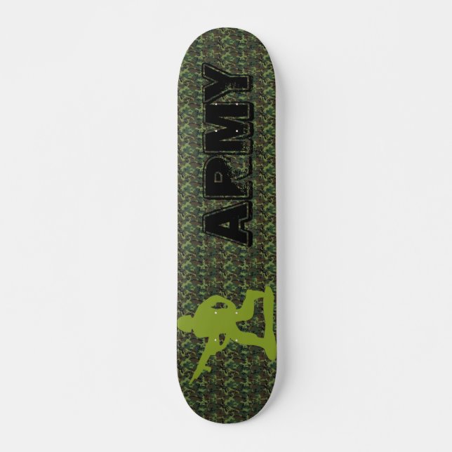 camouflage  ARMY Spy mission skateboard Deck (Front)