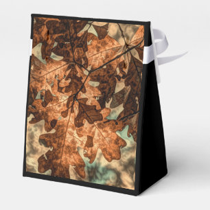 camouflage Autumn Leaves Orange Fall Foliage Favor Boxes