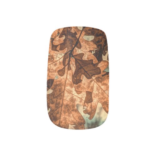 camouflage Autumn Leaves Orange Fall Foliage Minx Nail Art