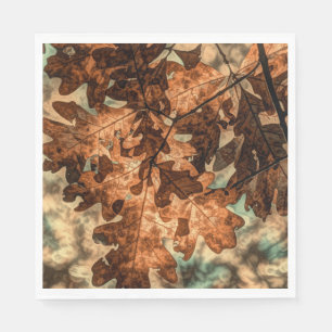 camouflage Autumn Leaves Orange Fall Foliage Napkins