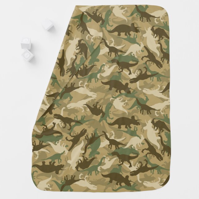 Camouflage Baby Blanket in Dinosaur Pattern (In Situ)