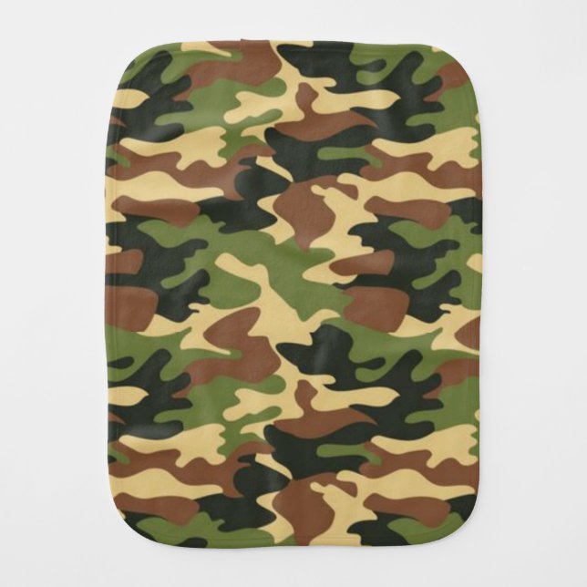 camouflage baby burp cloth (Front)