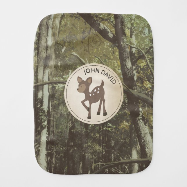 Camouflage Baby Deer Burp Cloth (Front)