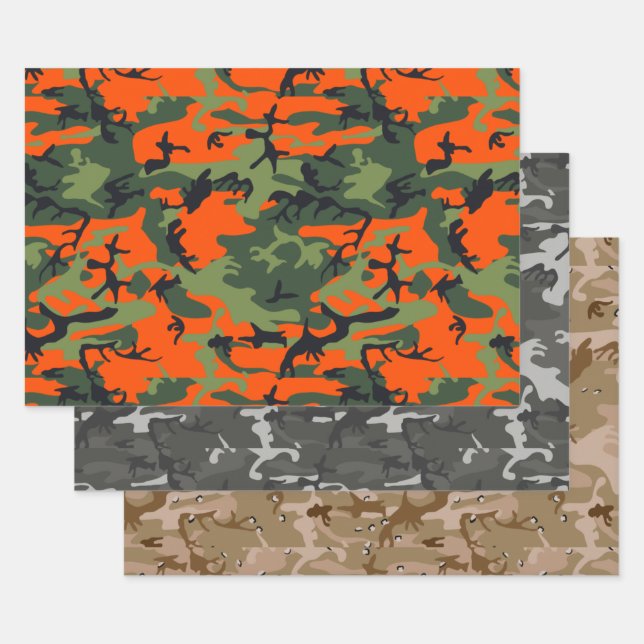 Camouflage Back To School  Wrapping Paper Sheets (Set)