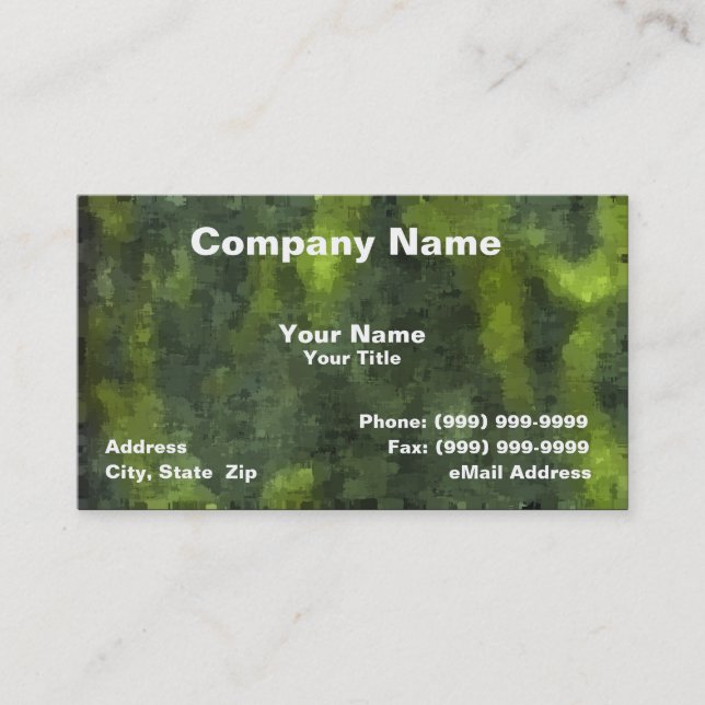 Camouflage Background Business Card (Front)