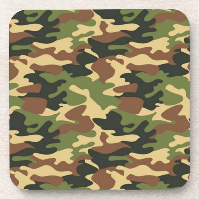 camouflage beverage coaster (Front)