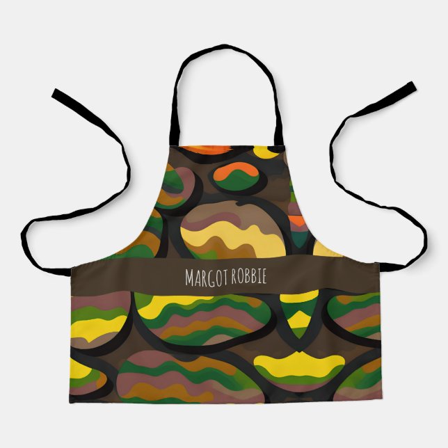 Camouflage big stones Rainbow Pattern Apron (Front)