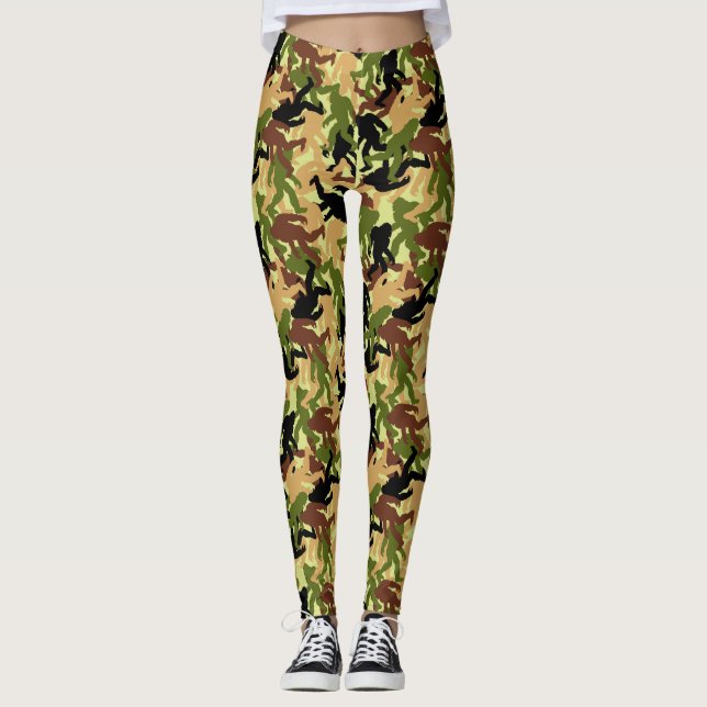 Camouflage Bigfoot Patterned Leggings (Front)