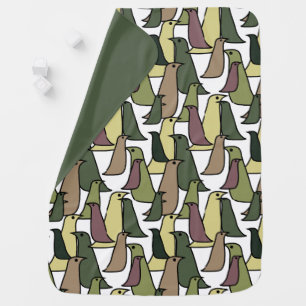 Camouflage Birds Baby Blanket