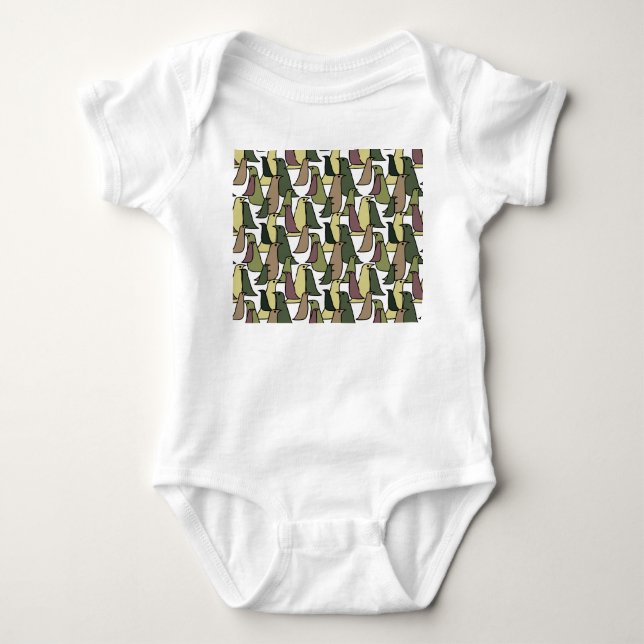 Camouflage Birds  Baby Bodysuit (Front)
