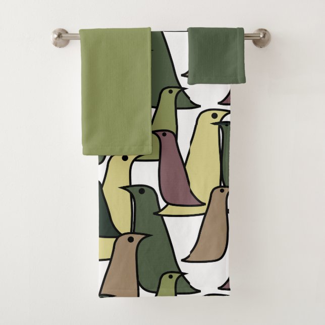 Camouflage Birds  Bath Towel Set (Insitu)